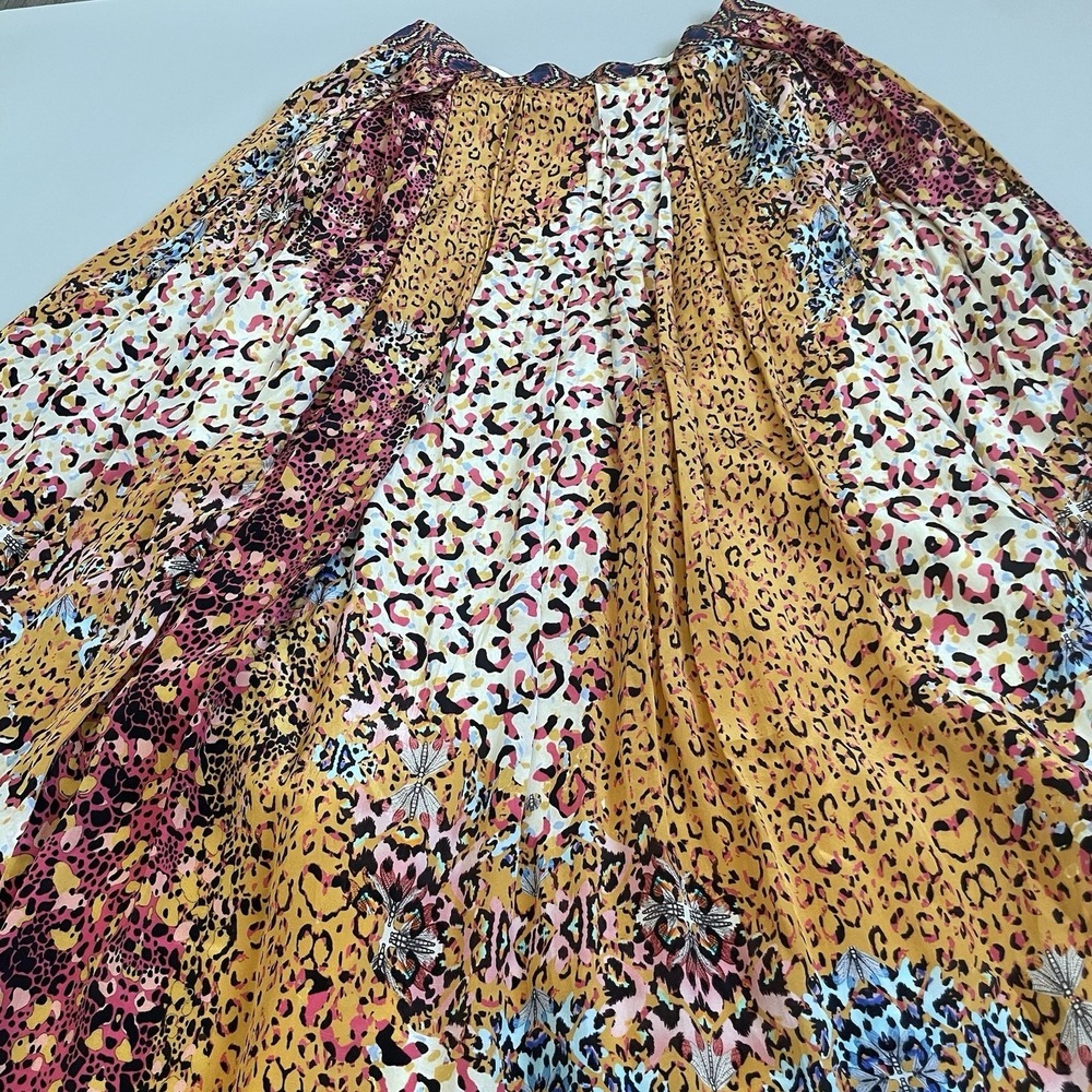Anthro Bhanuni By Jyoti Maxi Skirt Sz 4 Colorful‎ Boho Animal Print Maximalist - Picture 9 of 16